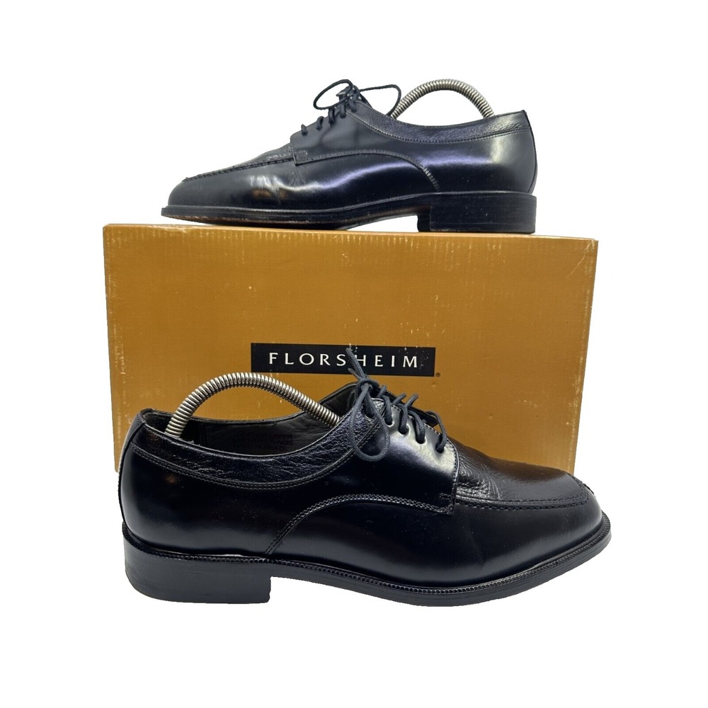 Florsheim Mens Chilton Blk Leather Split Toe Oxford Dress Shoes 18148 Size 9.5 D